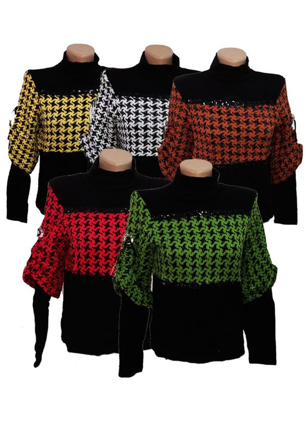 Комбінований демісезонний теплий жіночий джемпер, акрил No Brand