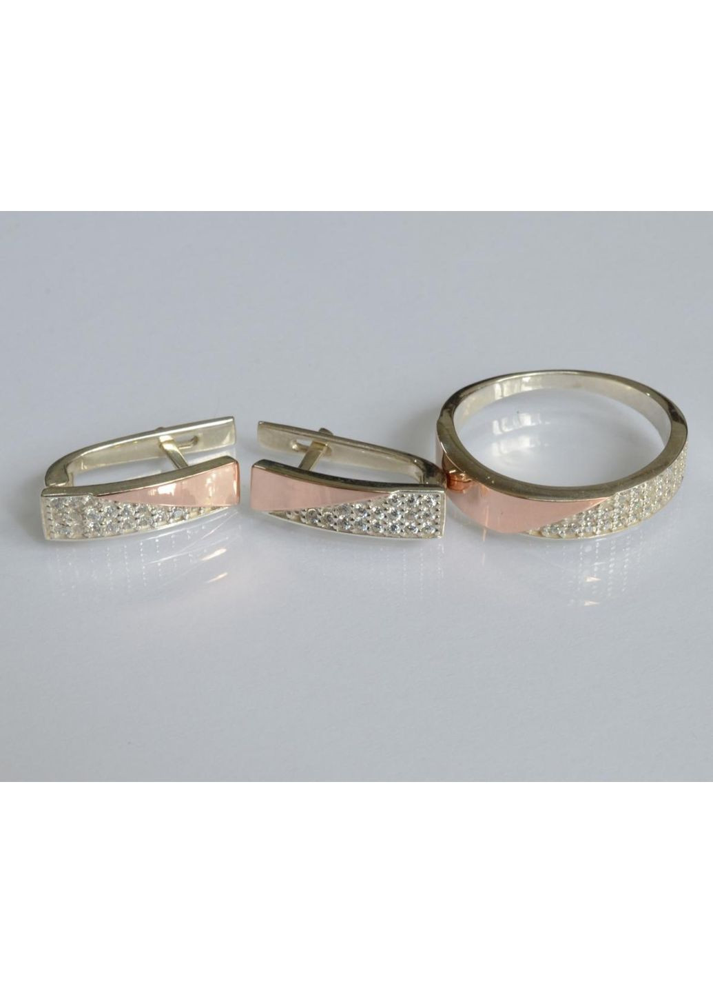 Серебряный гарнитур с золотыми вставками Silver Style (367268411)