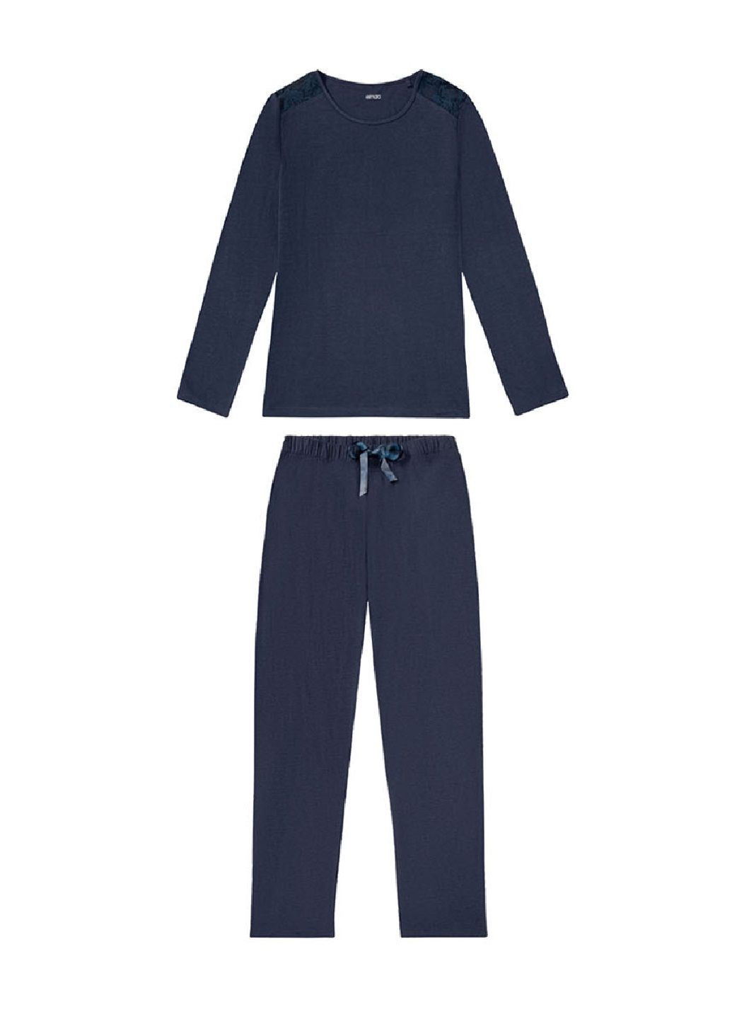 Темно-синяя всесезон пижама лонгслив + брюки Esmara