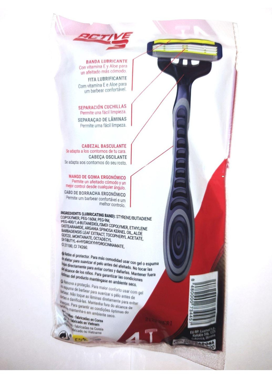 Одноразові верстати для гоління з 3 лезами та пом'якшуючими смужками 4 шт. у наборі Active 3 Deliplus (302802728)