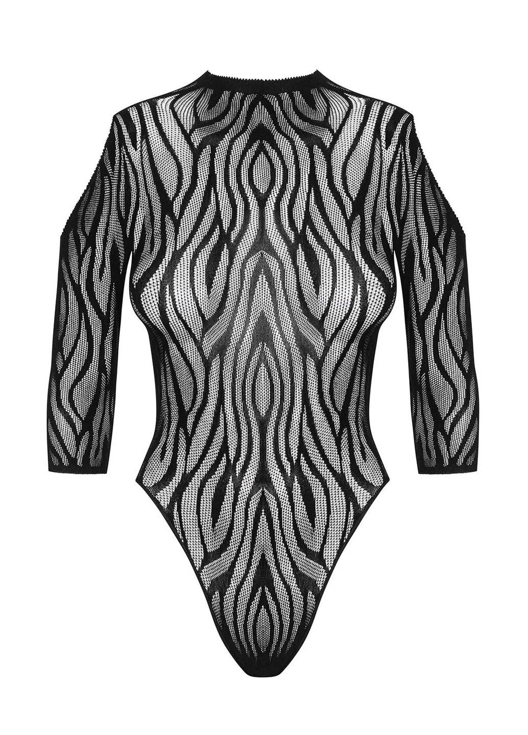 Чорний демісезонний ажурне боді з відкритою спиною b130 Obsessive