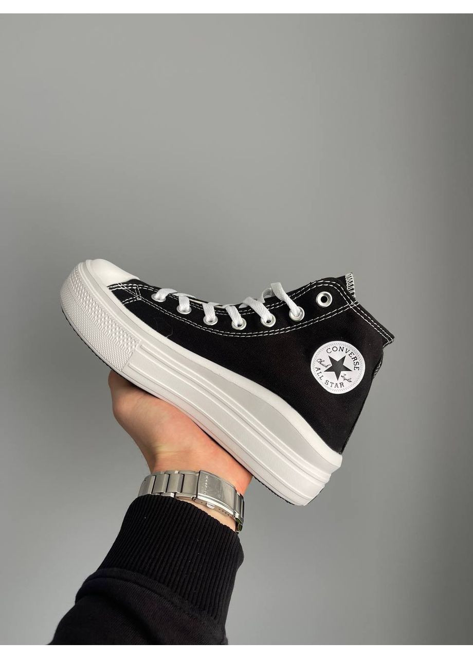 Кросівки жіночі Converse CHUK TAYLOR All Star Move High Top | Конверс Чак Тейлор Ол Стар чорно-білі No Brand чорно-білі демісезони (360894529)