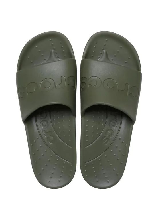 Темно-зеленые пляжные шлепанцы slide army green 210088 Crocs
