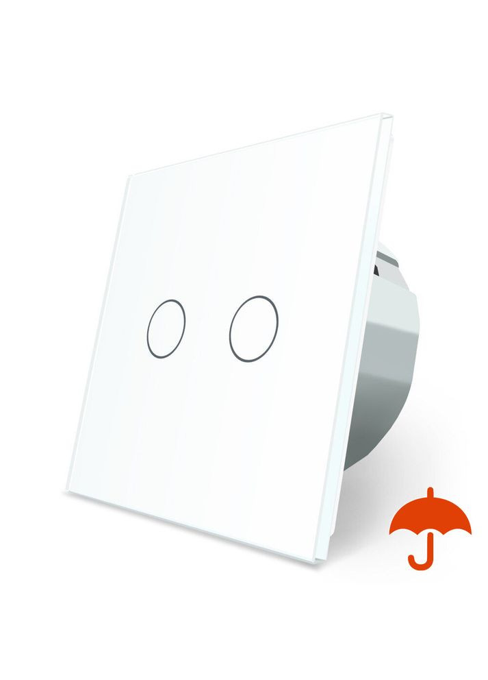 Сенсорный уличный выключатель Влагозащищенный 2 сенсора стекло (VL-C702-IP-11) Livolo (370971340)