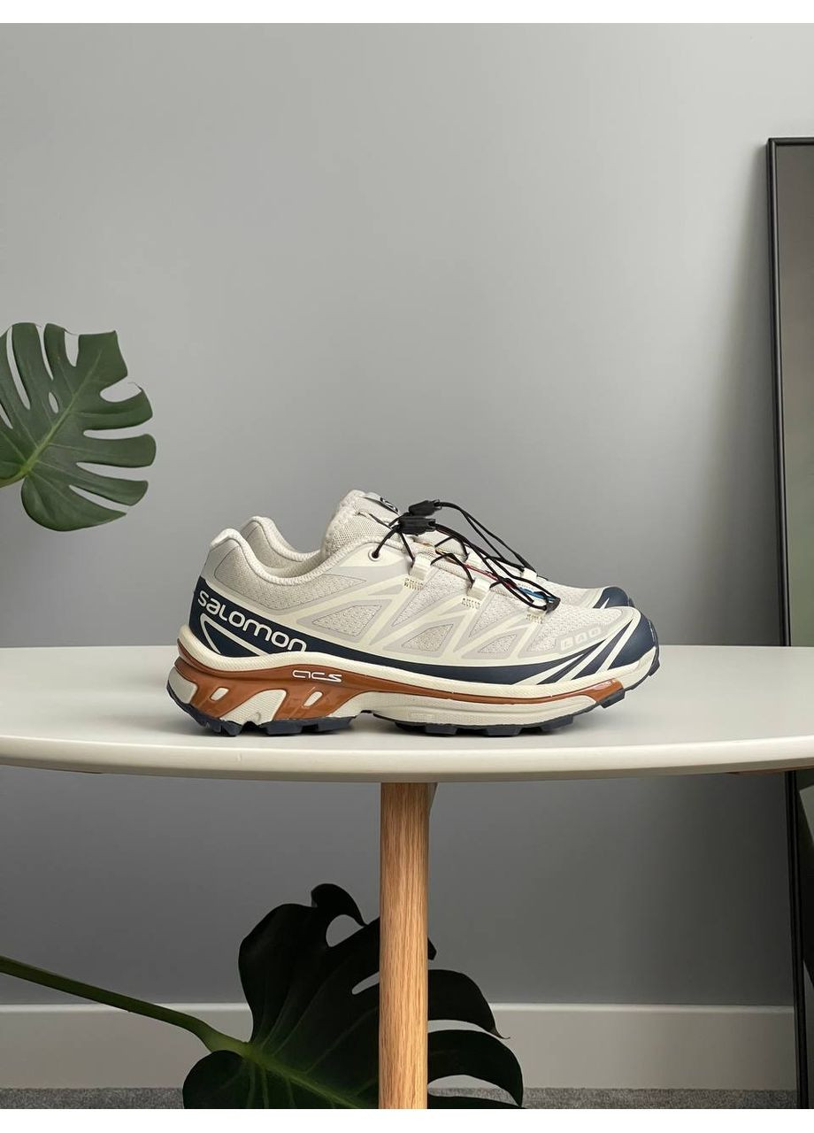 Білі Осінні кросівки чоловічі і жіночі Salomon XT-6 Soft Ground white | Саломон ХТ-6 Софт Граунд