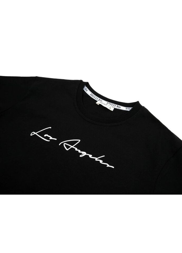 Черная демисезонная футболка детская los angeles (20505-146b-black) Breeze