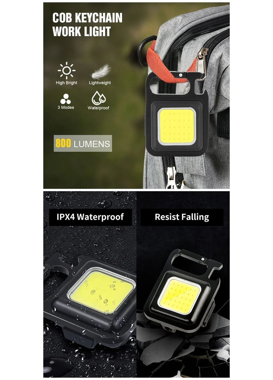 Фонарик аккумуляторный Суперяркий свет, карманный с магнитом и карабином, водонепроницаемый, USB Type-C Baseus (366668648)