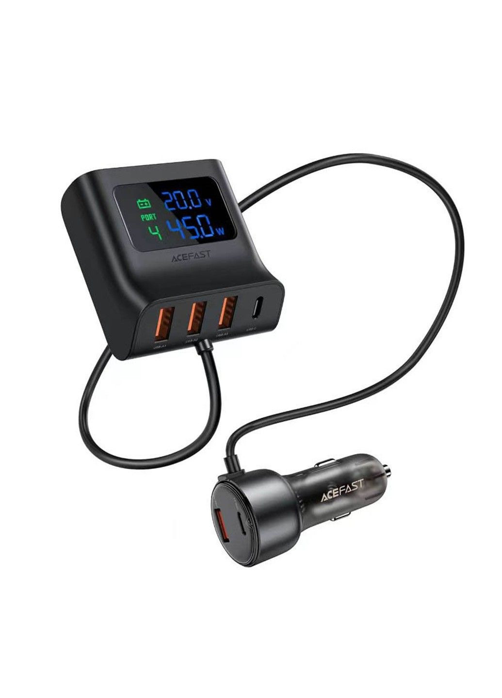 АЗУ B11 138W Car Charger Splitter with Digital Display Acefast (294725526)