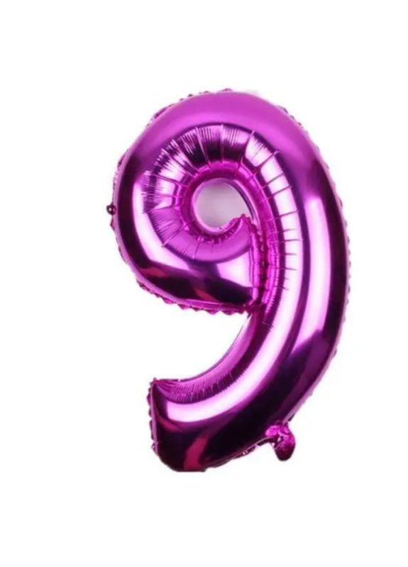 Шарик цифра 9 фольгированная 32 дюйма бургунди Jannet кулька (333682342)