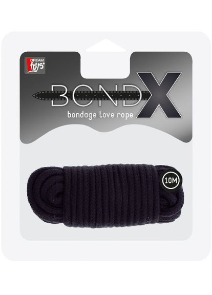 Мотузка для бондажу Bondx Love Rope 10 м Чорна CherryLove Dreamtoys (282960753)