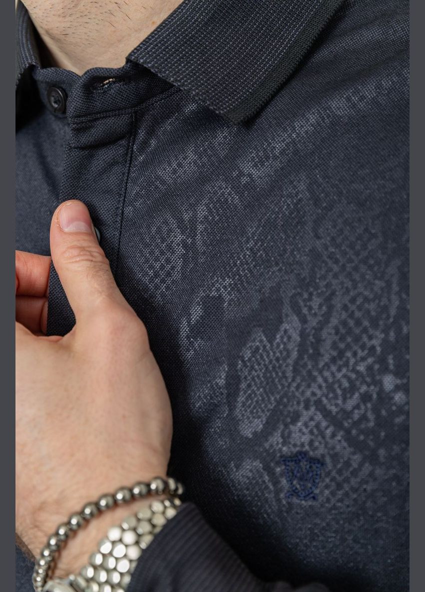 Поло чоловіче з довгими рукавами, колір грифельний, Ager (292131079)