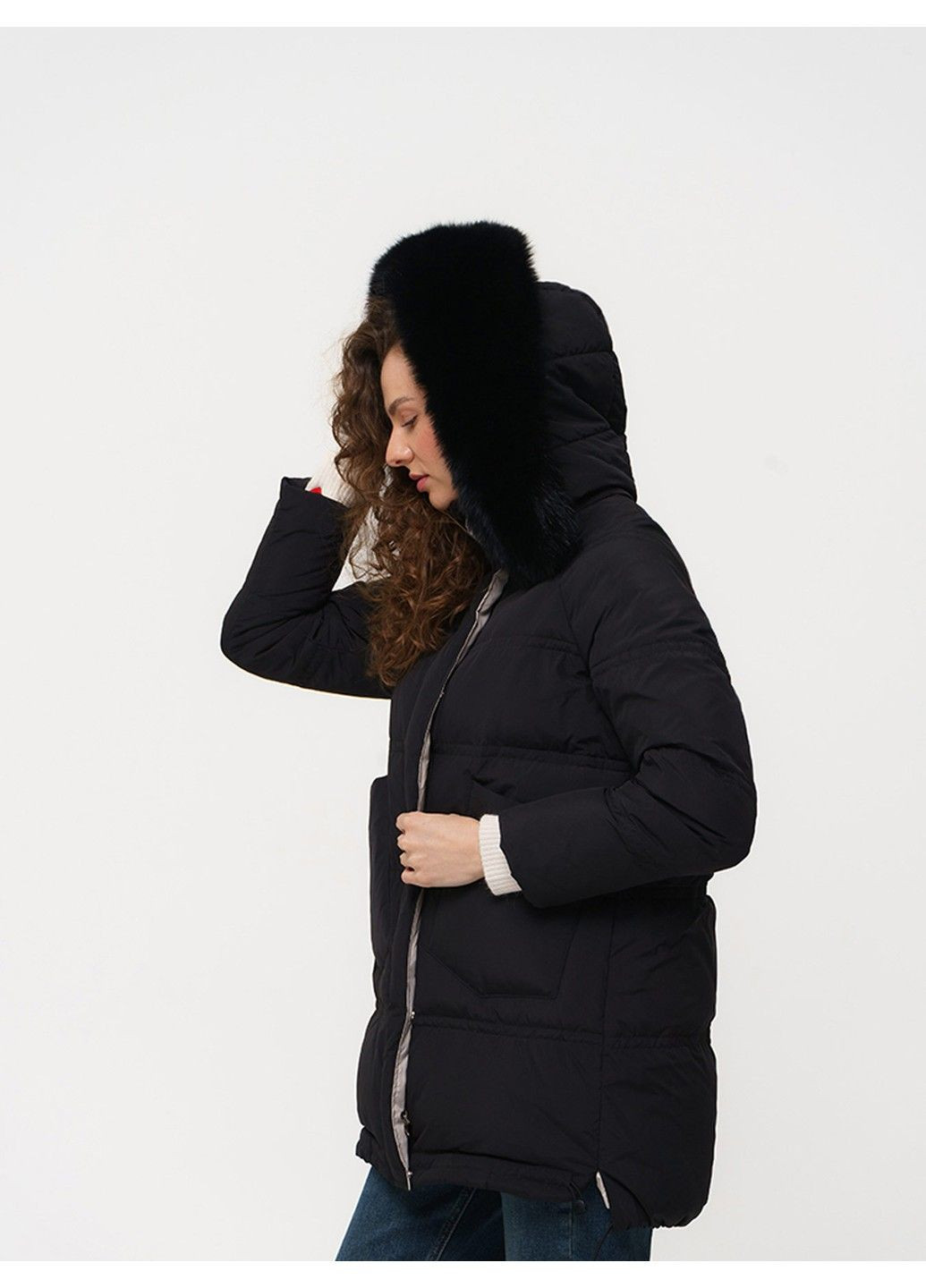 Черная зимняя куртка 21 - 04305 Vivilona