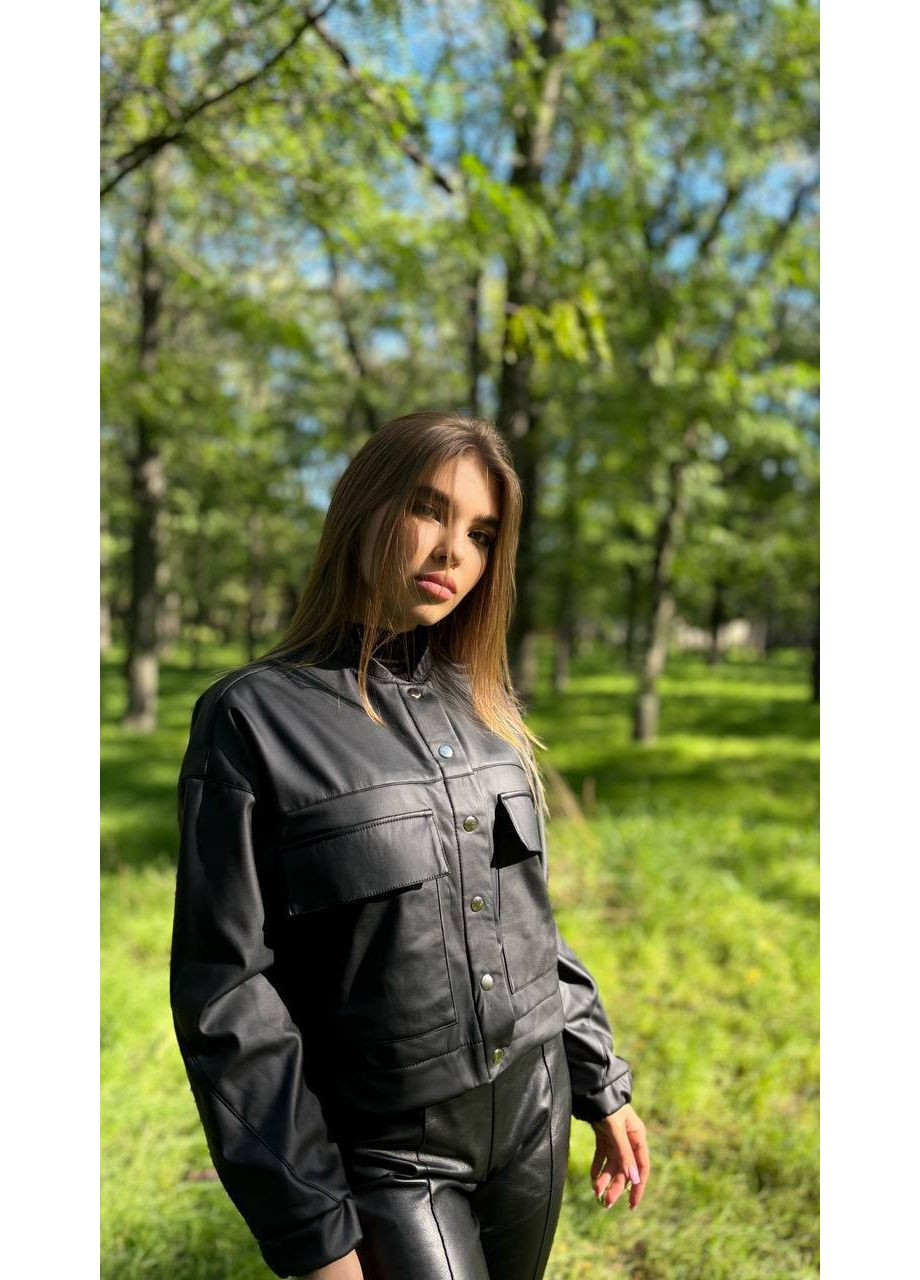 Женский бомбер с эко-кожей на велюре. Україна на молнии (354824123)