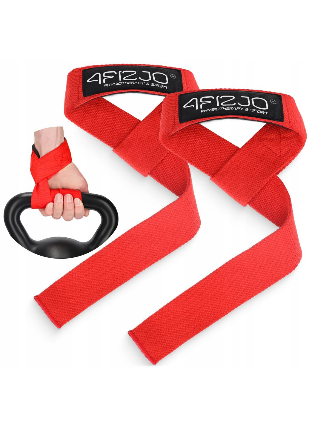 Лямки для становой тяги Deadlift Straps Red (P-5905973402286) 4FIZJO (357132993)