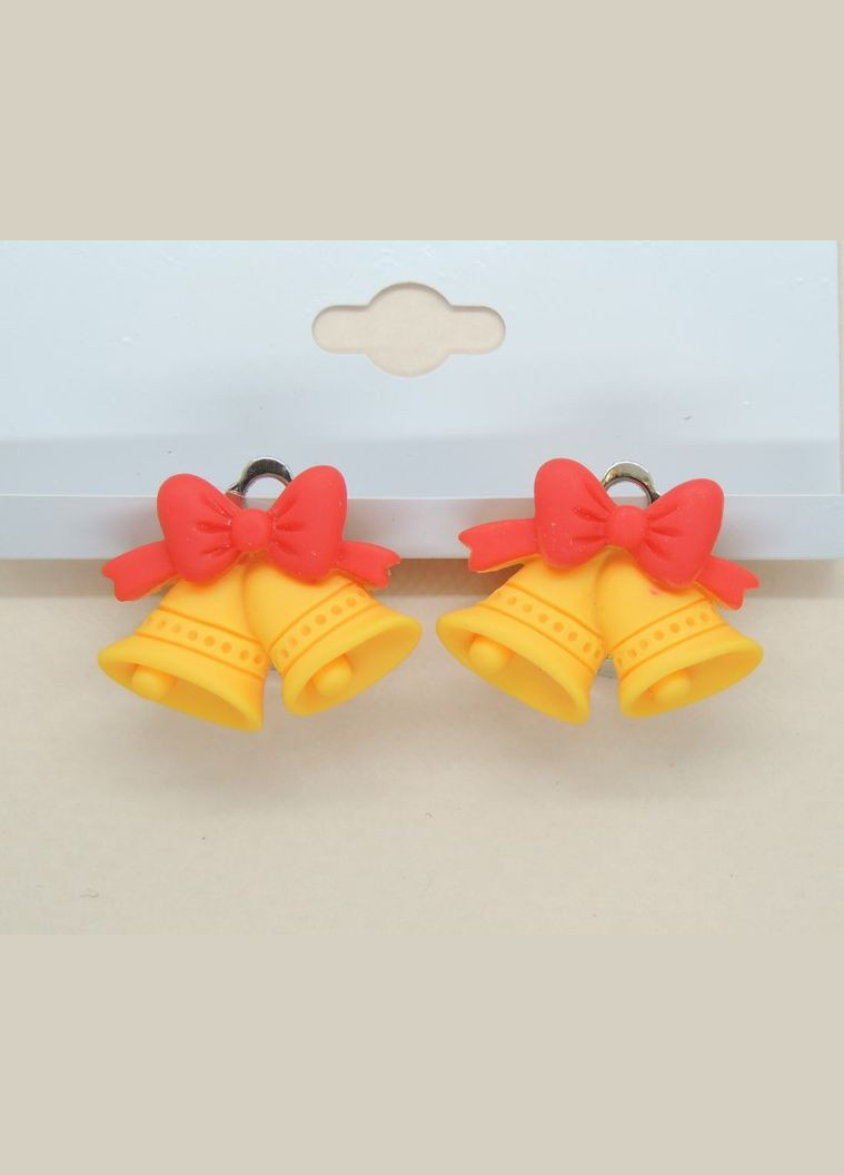 Серьги клипсы детские для ушей без пробивания Новогодние праздничные колокольчики Liresmina Jewelry (289844130)