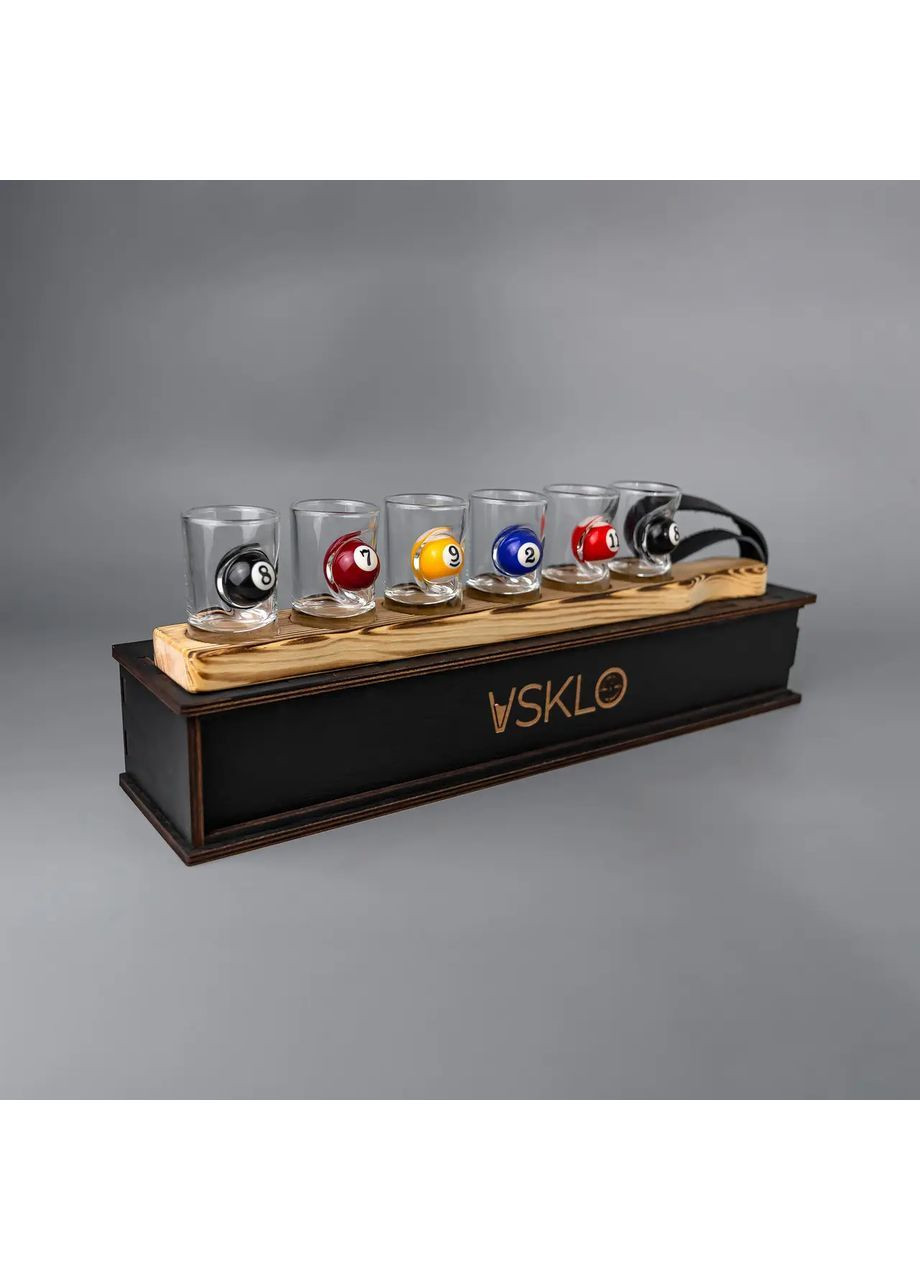 Набор рюмок 6 шт. вставки: шар для бильярда | Изделия ручной работы Handmade 225-001-049 (366889337)