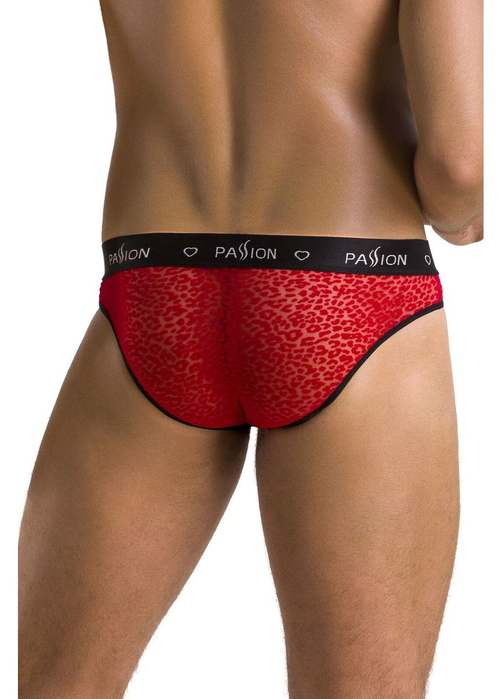 Мужские полупрозрачные трусы Slip Mike XXL/XXXL, красные, под леопард Passion (297573820)