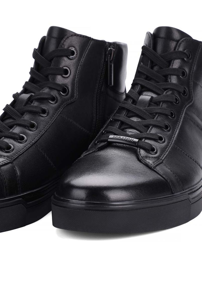 Чоловічі Черевики 034X-04-D01R Чорний Шкіра MIRATON (368754149)