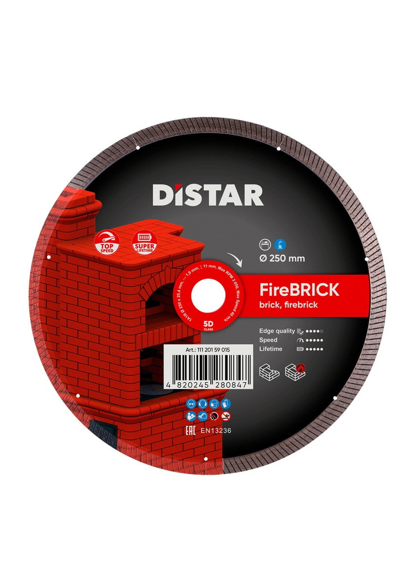 Алмазный диск 1A1R FireBRICK (250 х 1.9 мм, 25.4 мм) отрезной круг 11120159015 (10332) Distar (286422935)