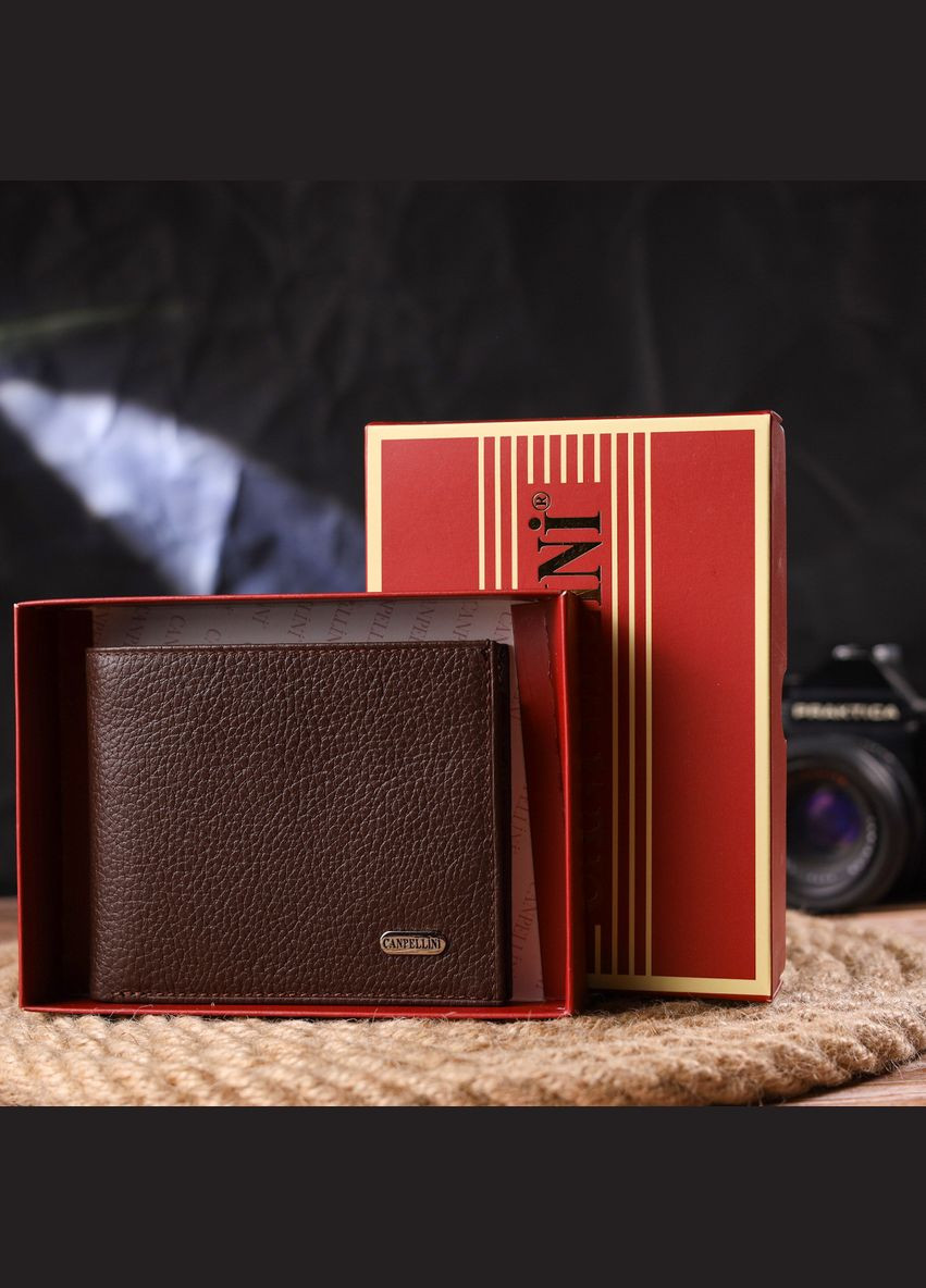 Гаманець чоловічий шкіряний у два додавання флотар 21586 Коричневий Canpellini (306881834)