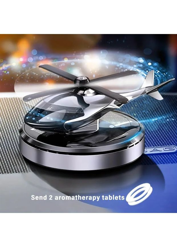 Ароматизатор автомобільний у вигляді Гелікоптера на сонячній батареї. Чорний No Brand (358932554)