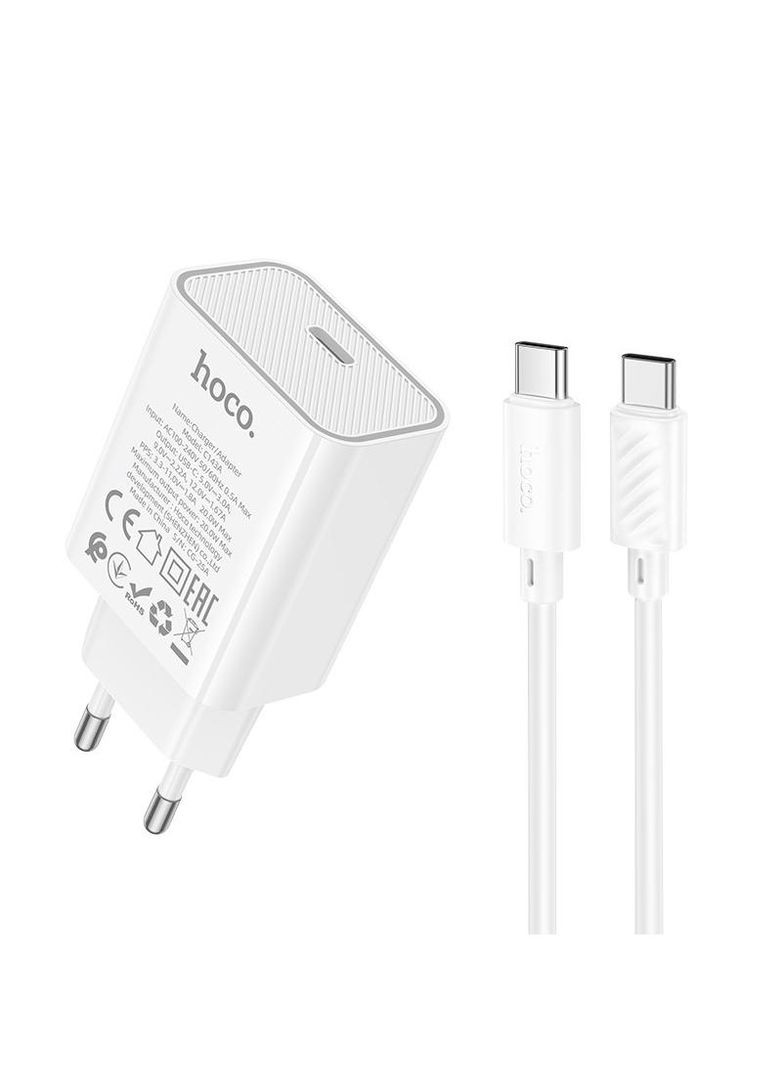 СЗУ C143A Benefit PD20W (1USB-C) + кабель Type-C to Type-C Hoco (336545319)