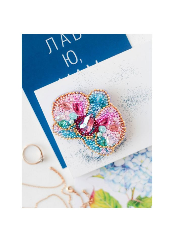 Набір для вишивання бісером прикраси "Орхідея" -212 на натуральному полотні AD (321971416)