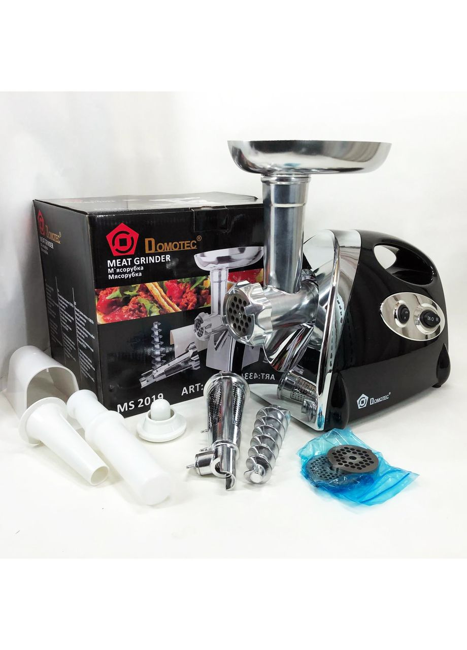 М'ясорубка електрична із соковижималкою MS-2019 2400 W. Колір: чорний Domotec (361667268)