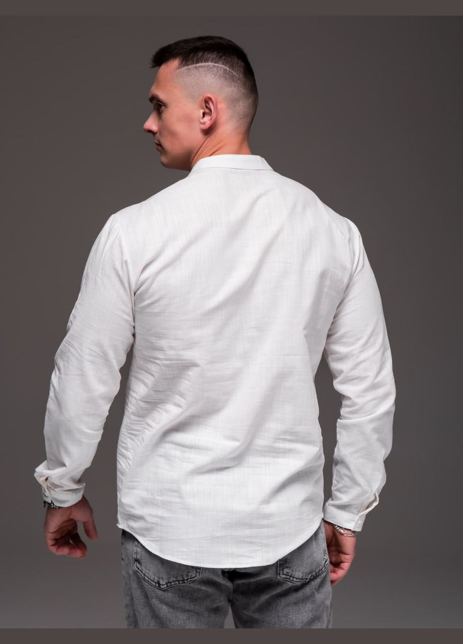 Белая повседневный, кэжуал рубашка однотонная Vakko