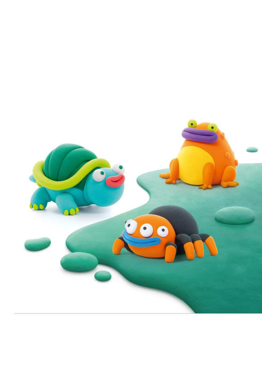 Набор самозатвердевшего пластилина Липака — Тарантул, Черепаха, Оранжевая лягушка. Lipaka (342123164)