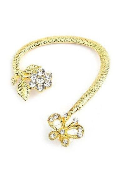 Красива каффа на ліве вушко квіти у стразах Fashion Jewelry (336949611)