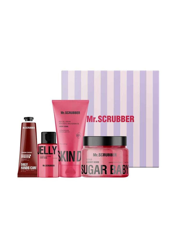 Подарунковий набір косметики для догляду за обличчям та тілом Cherry Care Mr. Scrubber (367986631)