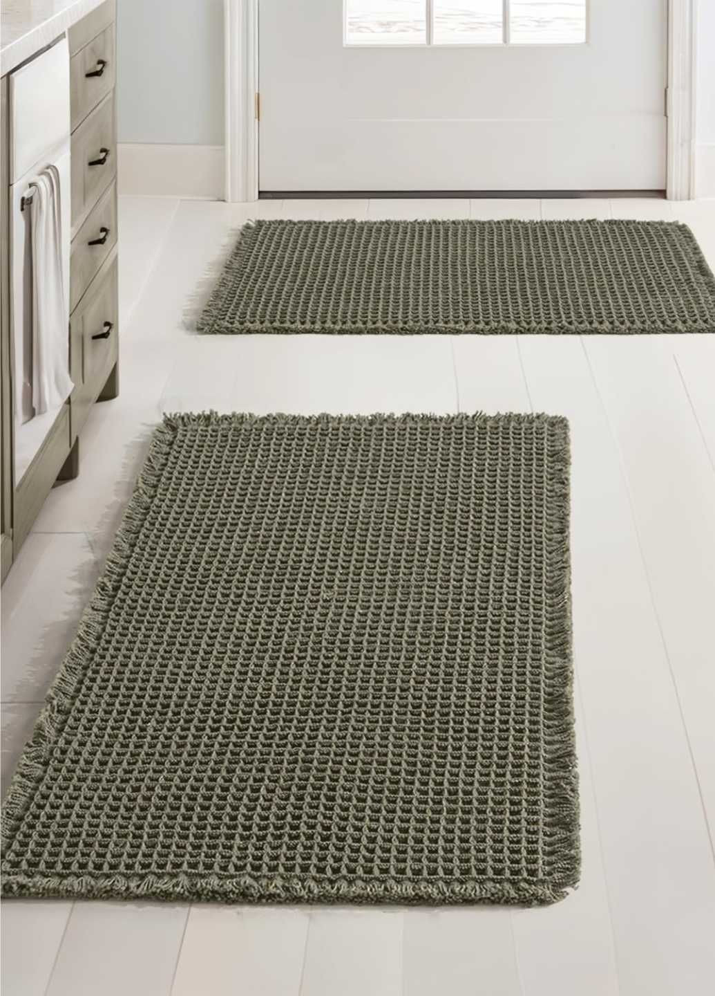 Набор ковриков для ванной/туалета вафельный 2шт: 50 x 80 см Зеленый (1227254) Lovely Svi Антиковзні килимки (363837098)