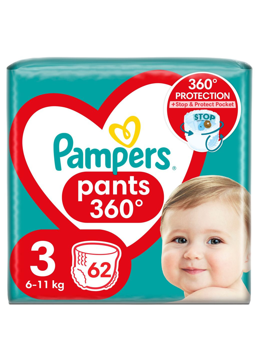 Підгузки-трусики Pants Midi 3 (6-11 кг), 62 шт. Pampers (332943855)