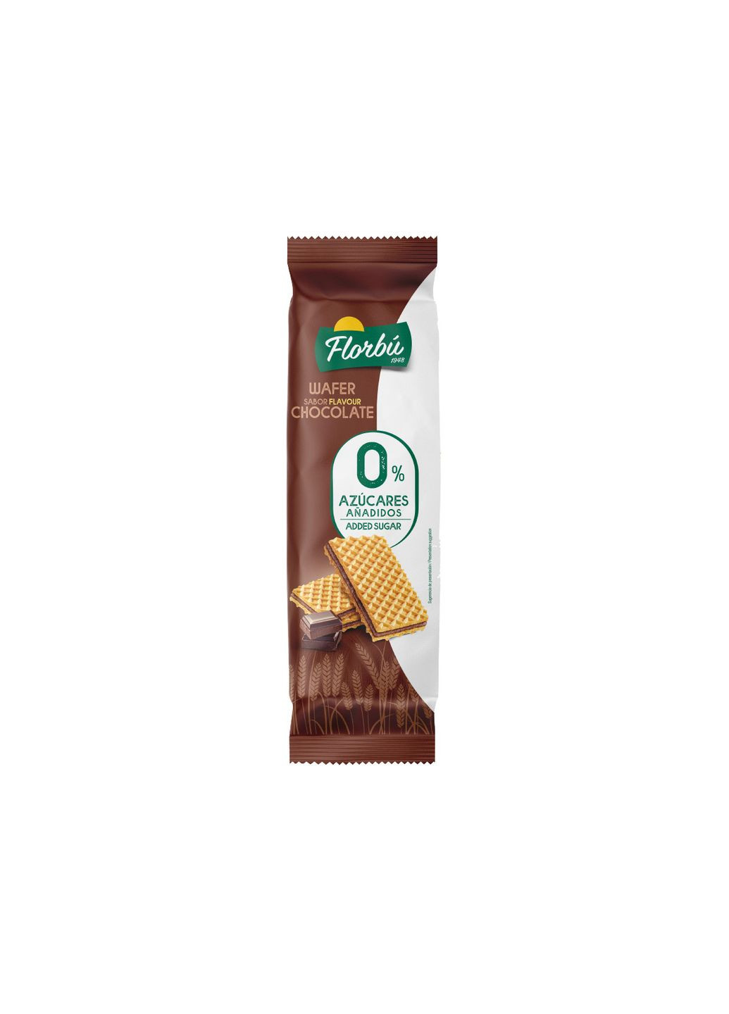 Вафлі світлі Без цукру Wafer sabor flavour Chocolate 0% sugar Флорбу з Шоколадним кремом 150г Florbu (330619448)