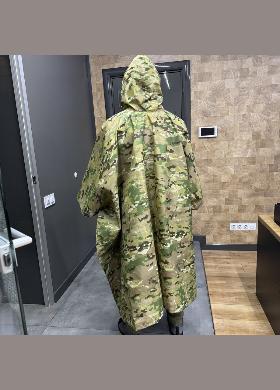 Маскировочный плащ-пончо, Мультикам, водоотталкивающий плащ для военных, военный дождевик-пончо No Brand (362602581)
