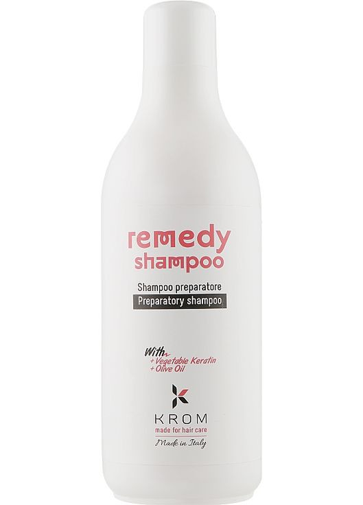 Відновлювальний шампунь з рослинним кератином і олією оливи Remedy Shampoo 250ml (438671-68485) Krom (368622538)