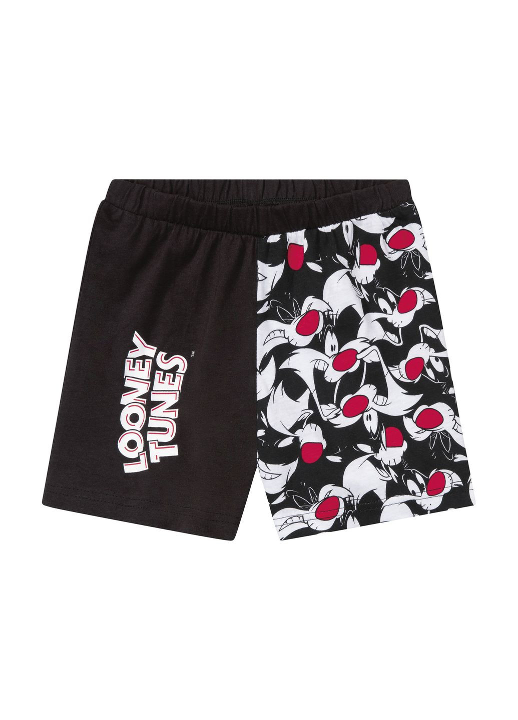 Піжамні шорти бавовняні з принтом для хлопчика Looney Tunes 497110 чорний Disney (295354734)