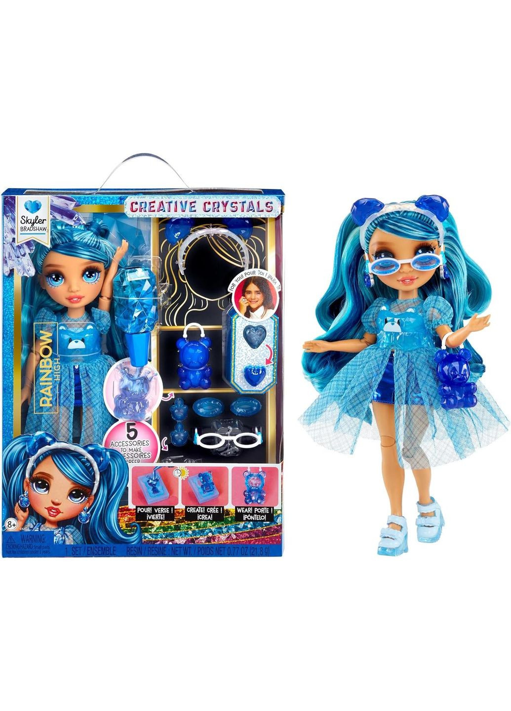 Лялька Creative Crystals Skyler - Blue Скайлер креативні кристали рейнбоу Хай Rainbow High (323168101)