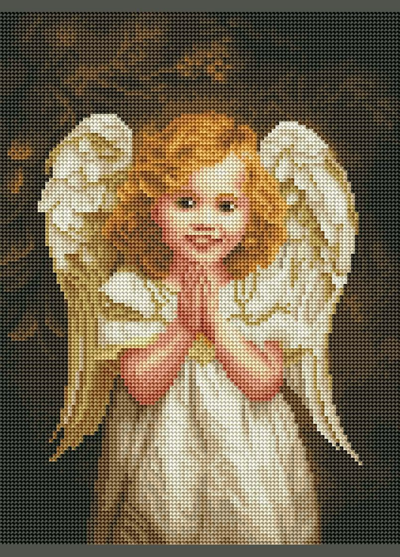 Алмазна мозаїка Янгольська посмішка 30 х 40 RDBS7017 Brushme (348359840)