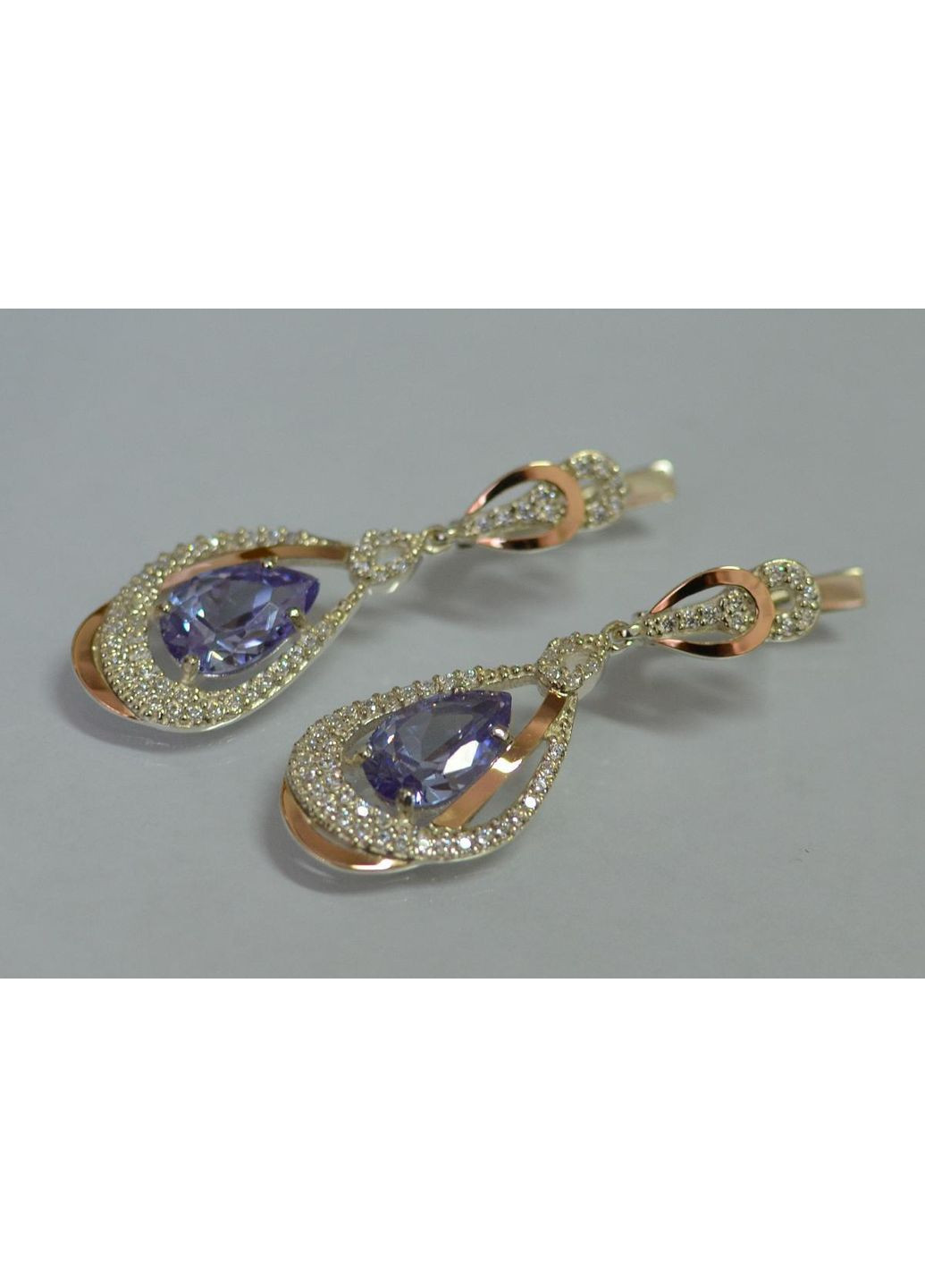 Срібні сережки з золотими вставками Silver Style (367112952)