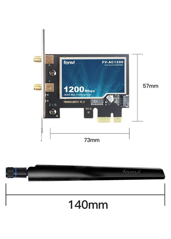 УЦІНКА! Мережева карта WiFi+Bluetooth Fenvi FV-AC1200s 2.4/5.8Ghz, дводіапазонна No Brand (316132024)