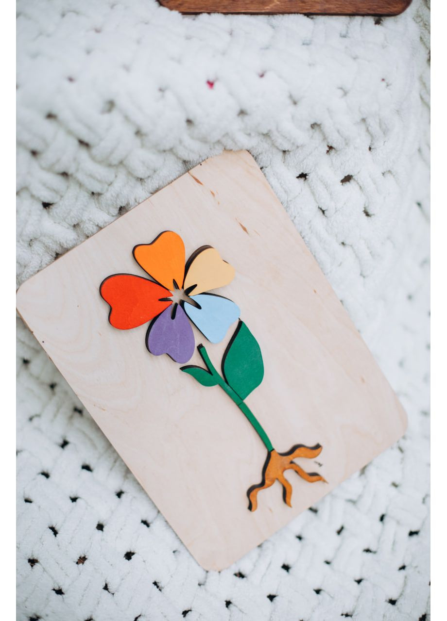 Монтессорі пазл - Квітка для вичення будови, англійською мовою WittleWood (369725335)