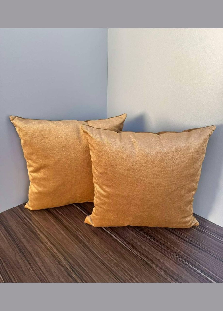 Декоративная подушка квадратная 2 шт см Золотистый (П4К-podushka-002-02) No Brand (306634011)