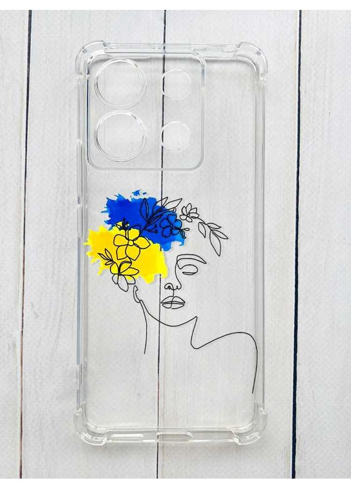 Чехол с утолщёнными углами на Xiaomi Redmi Note 13 Pro 5G:: Украинка Арт (принт 3) CASE CONTROL (360677856)