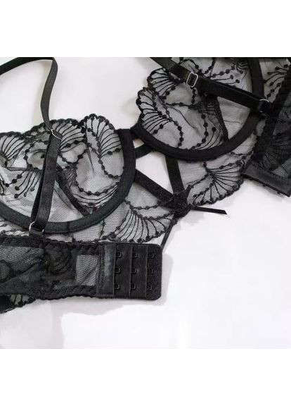 Чорний демісезонний спідня білизна lira з мереживом набір жіночий бюстгальтер трусики пояс з гартерами комплект з ланцюжком No Brand Спідня білизна Lira червоний