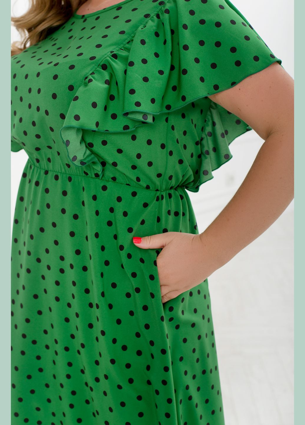 Зелена повсякденний сукня в горошок а-силует No Brand в горошок