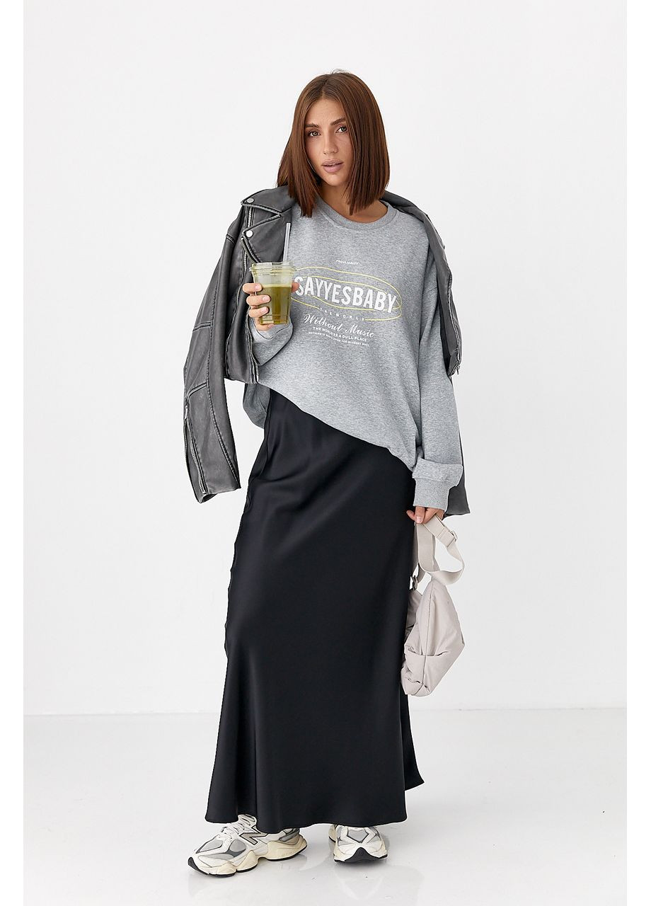 Серый теплый спортивный свитшот с начесом Lurex (353036876)