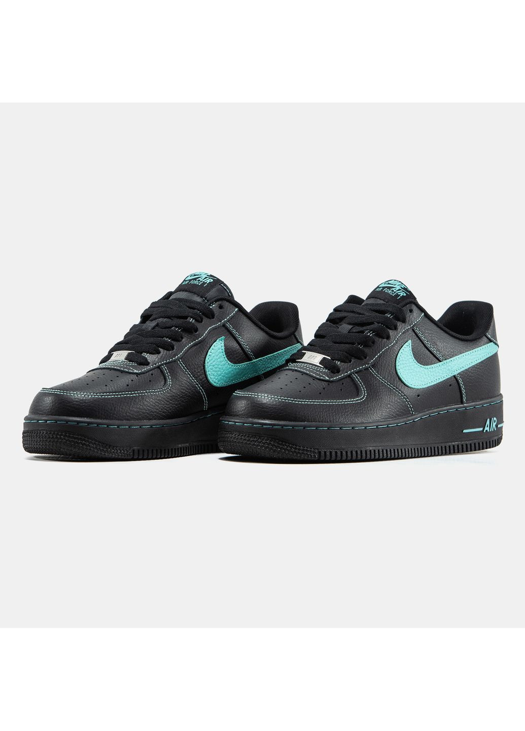 Чорні Осінні кросівки чоловічі і жіночі nike air force 1 low tiffany & co | найк аір форс 1 низькі чорні No Brand