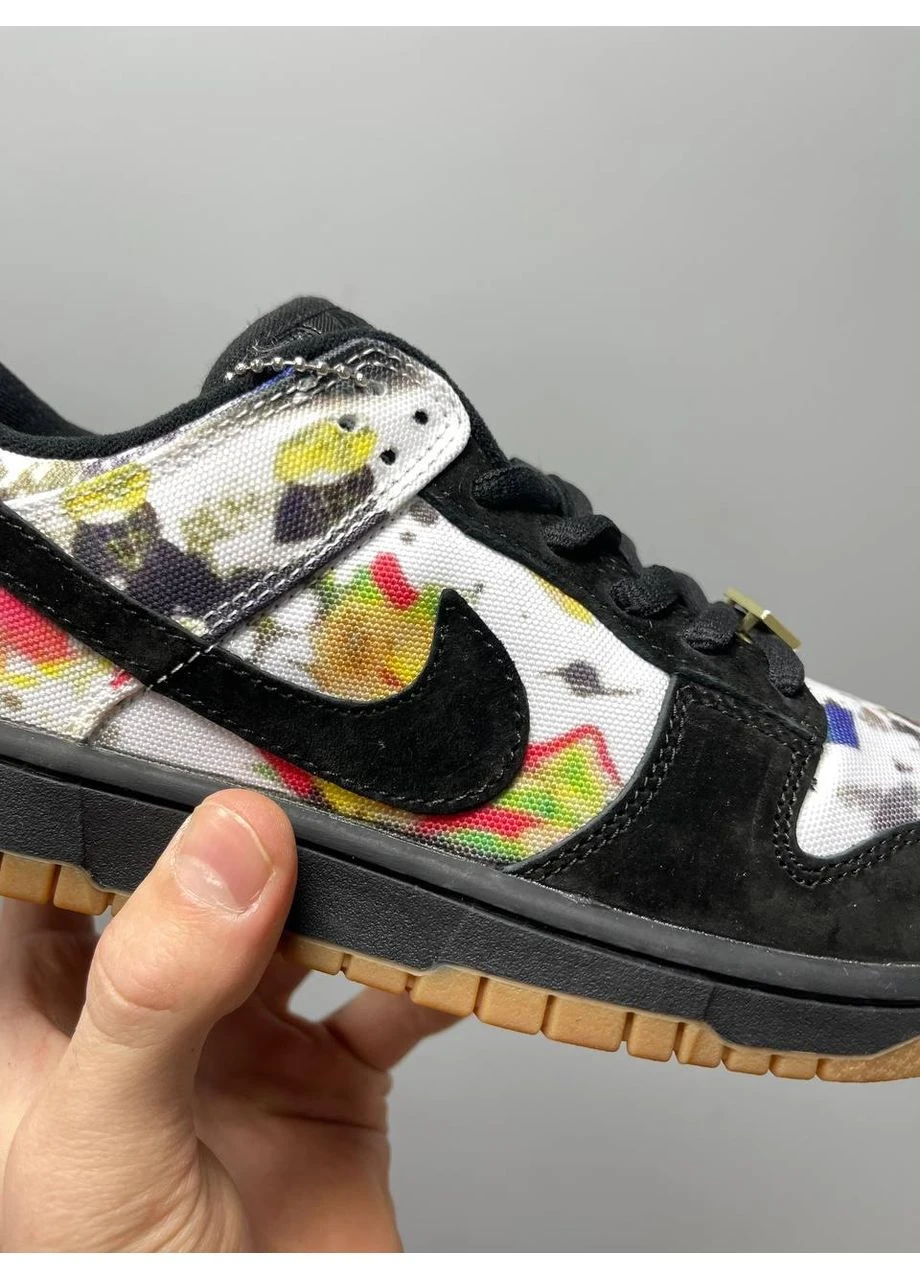 КРОССОВКИ ЖЕНСКИЕ NIKE SUPREME X SB DUNK LOW RAMMELLZEE НАЙК СБ ДАНК No Brand комбинированные демисезоны (392006203)
